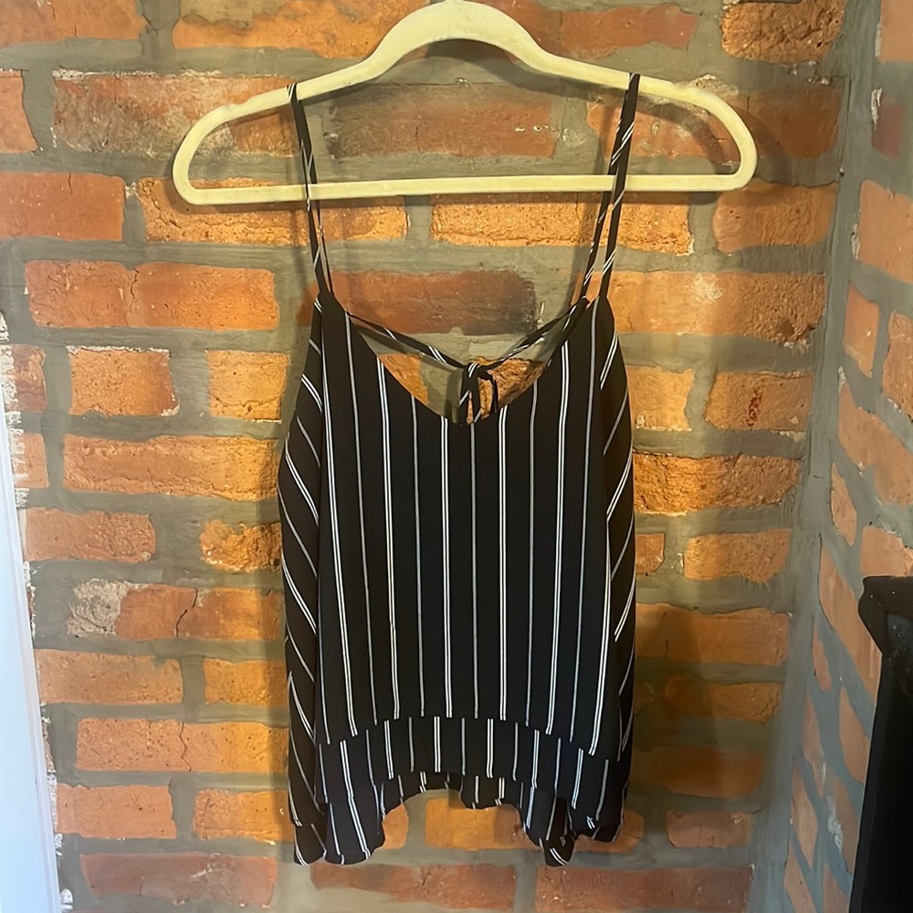 Black & White Striped Layered Tank
